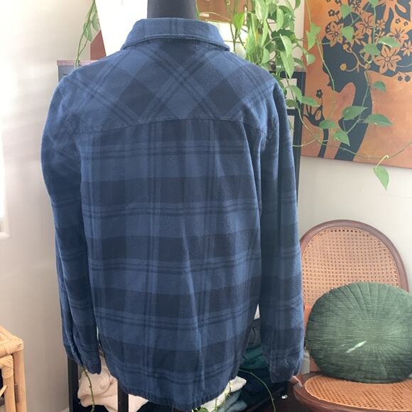 Men’s Levi’s Navy Blue Plaid Cotton Zip & Button Up Shacket - Picture 3 of 6